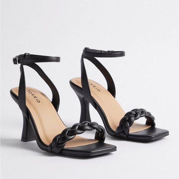 ❤️NWT VINTAGE TORRID SHOES BRAIDED 3.5" HEEL SANDALS - CUSHIONED - XX WIDE WIDTH - Picture 2 of 14